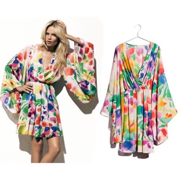 H&M Limited Edition Garden Collection Kimono Dress sz 2 - Picture 5 of 7